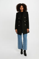 Mi-length coat with buttons black women