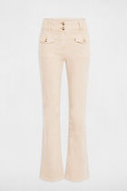 Velvet fitted trousers ivory women
