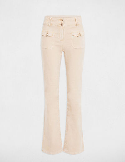Velvet fitted trousers ivory women