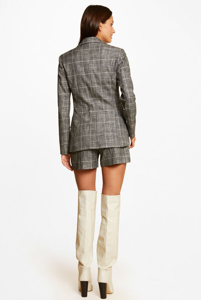 Checked fitted city shorts mid-grey ladies'