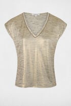 T-shirt manches courtes jaune or femme