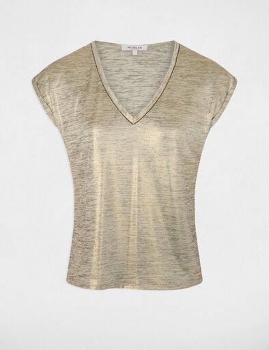 T-shirt manches courtes jaune or femme