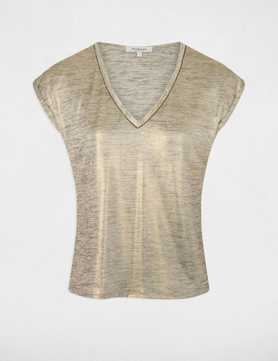 t shirt manches courtes jaune or femme T-shirt manches courtes jaune or femme
