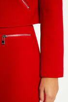 Jupe droite zippée rouge femme