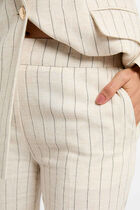 Striped wide leg trousers beige women