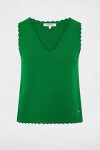 Fitted V-neck sweater meadow green women