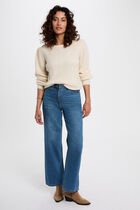 Fitted cropped sweater ivory women