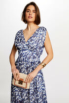 Printed waisted maxi dress multicolored women