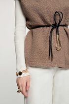 Sleeveless jacket taupe women