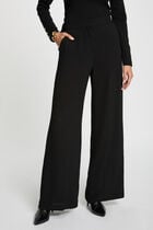 Pantalon large fluide noir femme