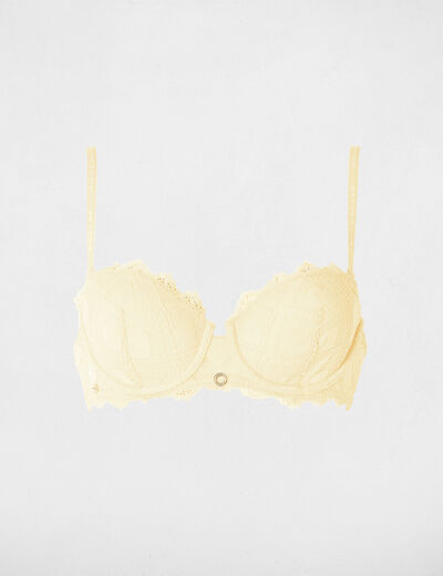 Lace bra with thin straps yellow women