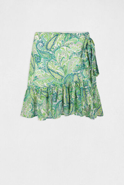 Wrap skirt paisley print multico ladies'