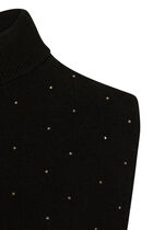 Poncho with rhinestone collar black women