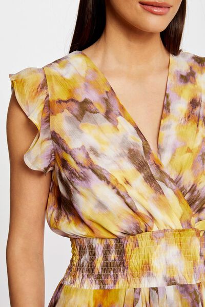 Midi waisted dress abstract print multico ladies'