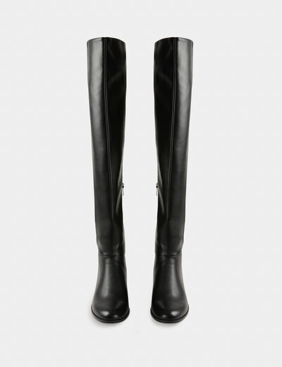 Over the knee zipped boots black ladies'
