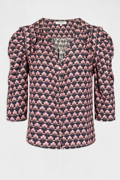 3/4-length sleeved shirt abstract print multico ladies'