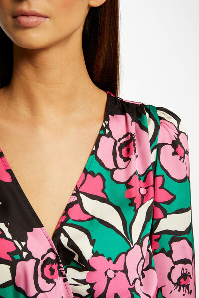 Long-sleeved blouse with floral print multico ladies'