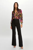 Flare city trousers with darts black women