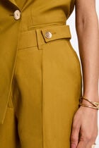 Peg trousers with darts khaki green women