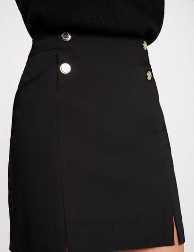 Mini skirt with buttons black women