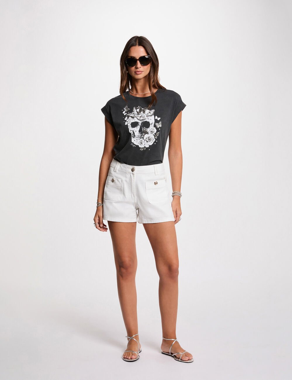 Short sleeve T-shirt dark grey women