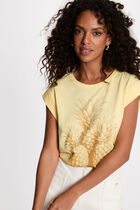 Sleeveless t-shirt light yellow women