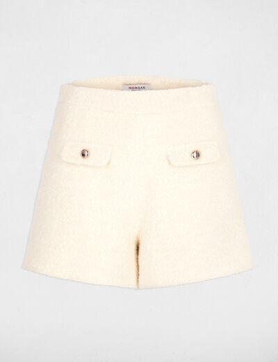 High-waisted shorts ivory women