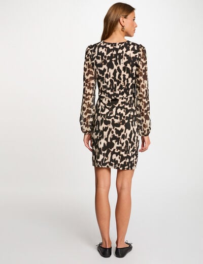 Printed fitted mini dress multicolor women