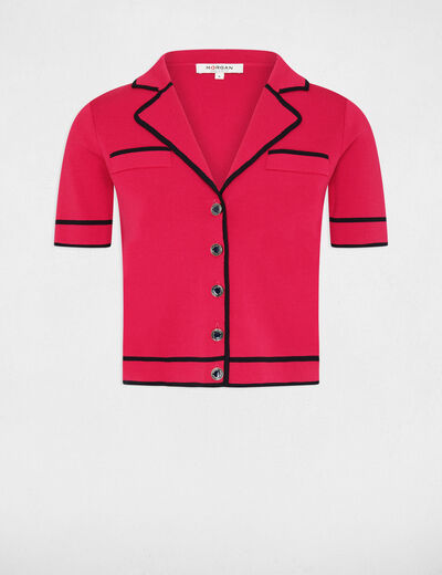 Cardigan short sleeves medium pink ladies'