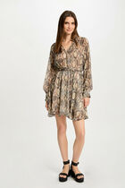 Printed mini A-line dress multicolored women