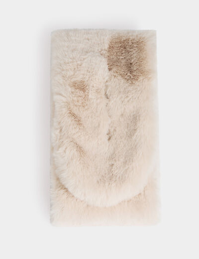 Faux fur scarf ivory women