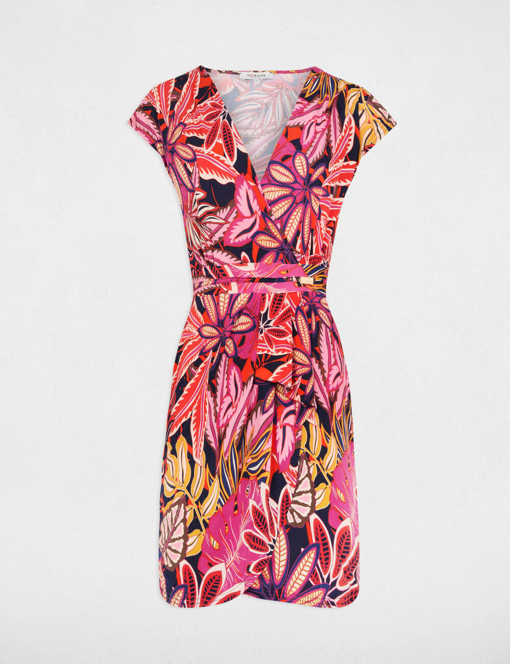 Wrap mini dress multicolored women