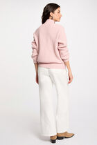 Long-sleeved jumper with buttons light pink women