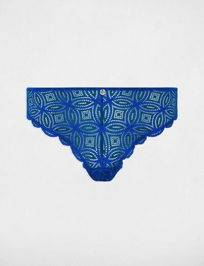 Lace tanga blue women
