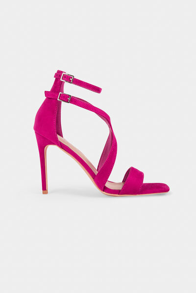 Stiletto sandals with straps pink ladies'