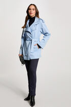 Loose short trenchcoat sky blue women
