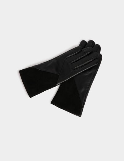 Two-tone gloves black women