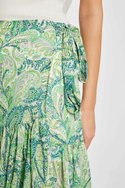 Wrap skirt paisley print multico ladies'