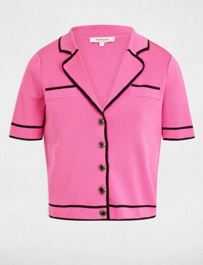 Cardigan short sleeves pink women