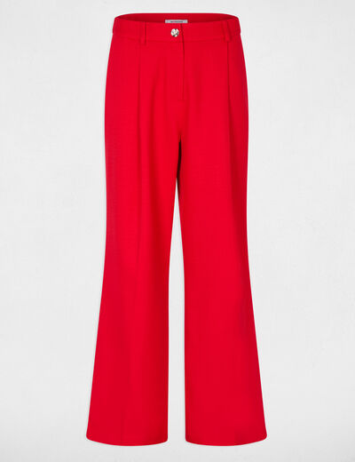 High-waisted wide trousers red women