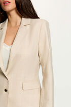 Tailored collar blazer beige women