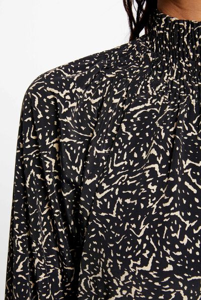 Long-sleeved blouse abstract print multico ladies'