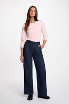 Sweater with round neck and buttons light pink women