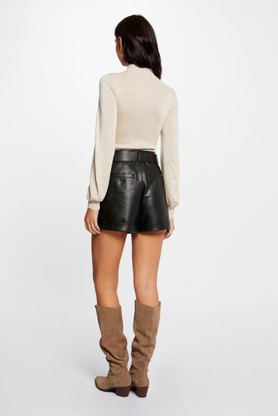 Long-sleeved jumper with opening gold ladies'