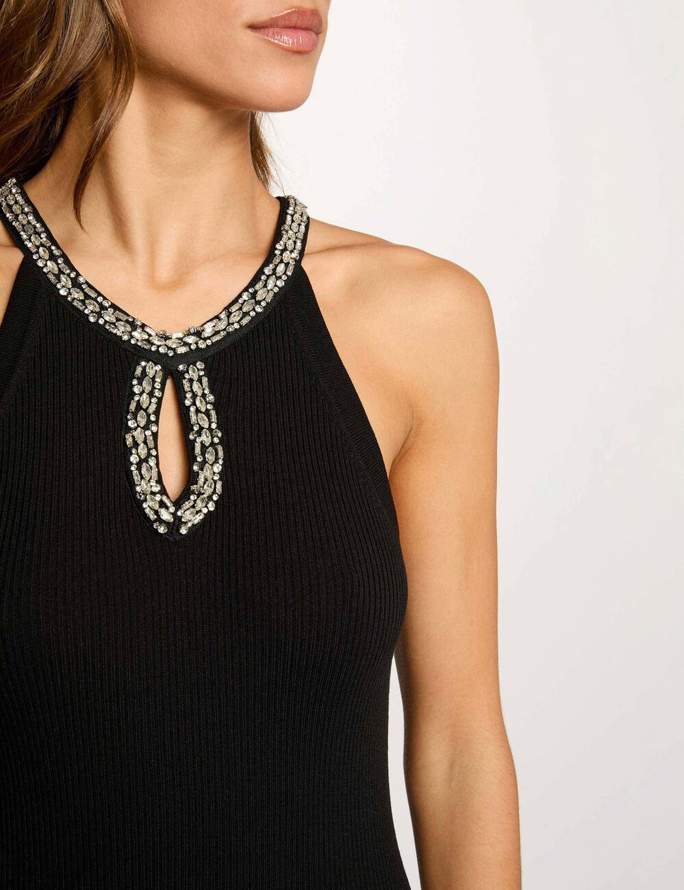 fitted knit dress Women black women Fitted knit dress Women black women