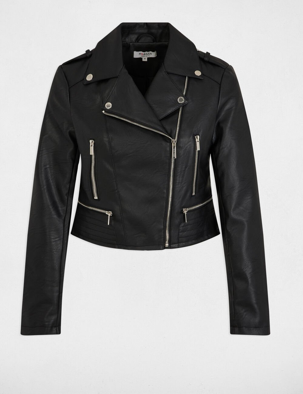 Straight jacket notched lapel collar black women