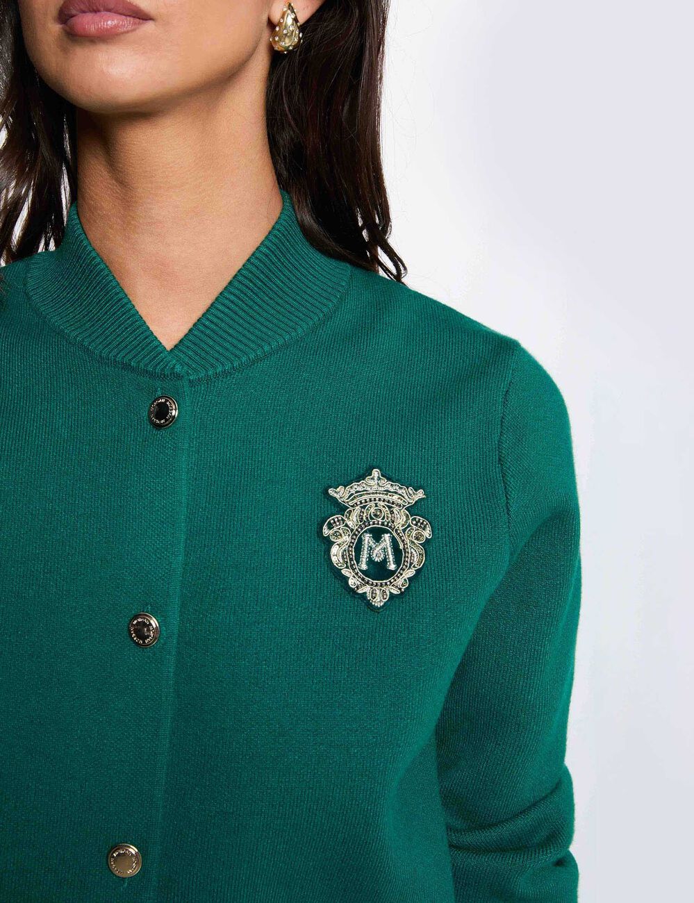 Teddy high neck sweater green women
