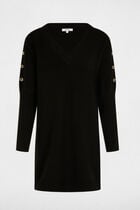 Straight knitted dress eyelets black women