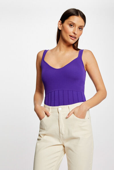 Jumper vest top with straps purple ladies'