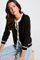 Cardigan round neck black women